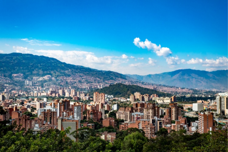 Medellin landscape city view